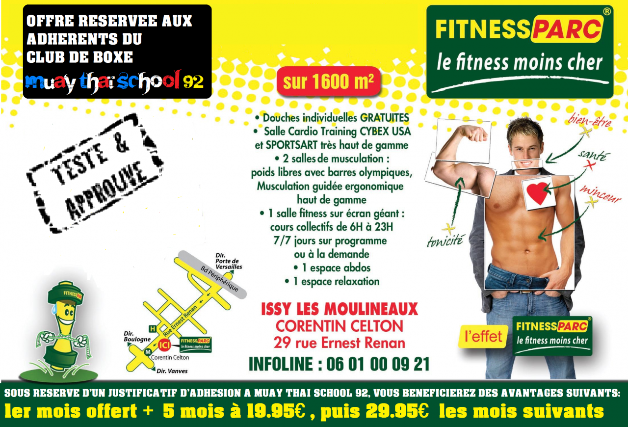 AFFICHETTE  OFFRE TARIFAIRE FITNESS PARC ISSY 